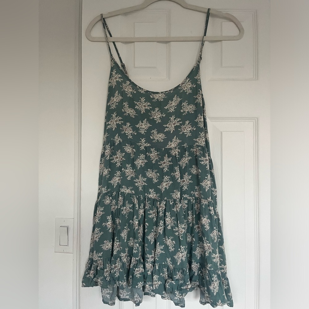 Blue floral mini dress